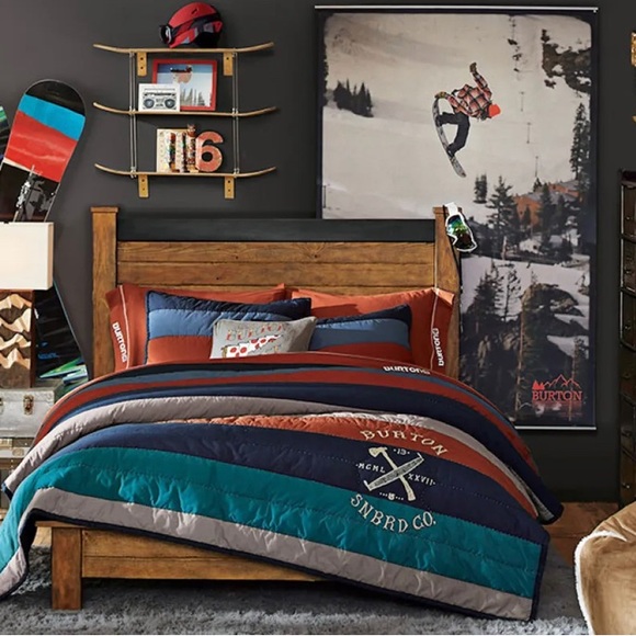 Pottery Barn Teen Burton Snowboard Full Size Bed Comforter And Shams